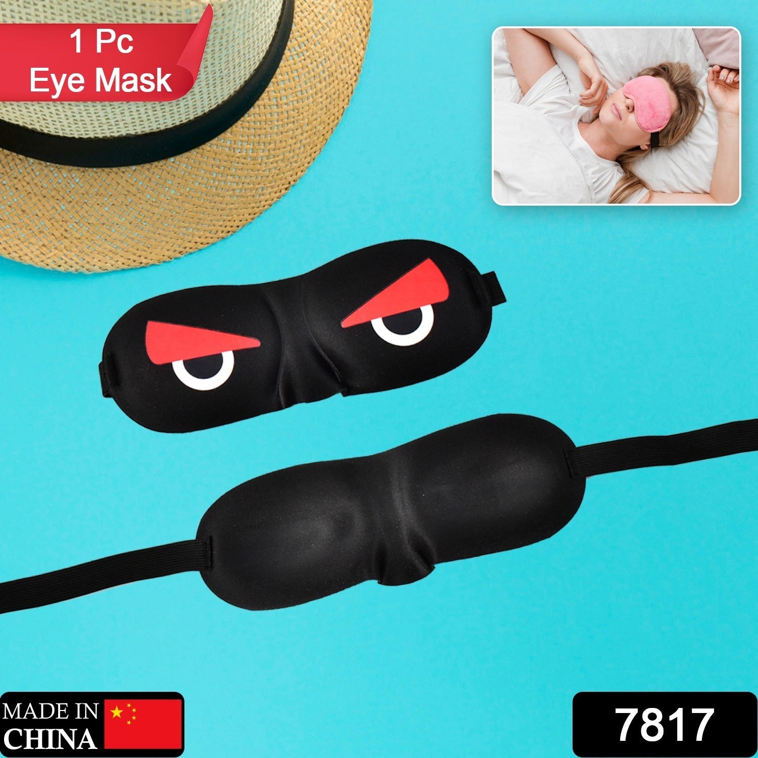 7817 Blind Sleeping Eye Mask Slip Night Sleep Eye black 3D Cotton Cover Super Soft & Smooth Travel Masks for Men Women Girls Boys Kids DeoDap 7817 Blind Sleeping Eye Mask Slip Night Sleep Eye black 3D Cotton Cover Super Soft & Smooth Travel Masks for Men Women Girls Boys Kids DeoDap